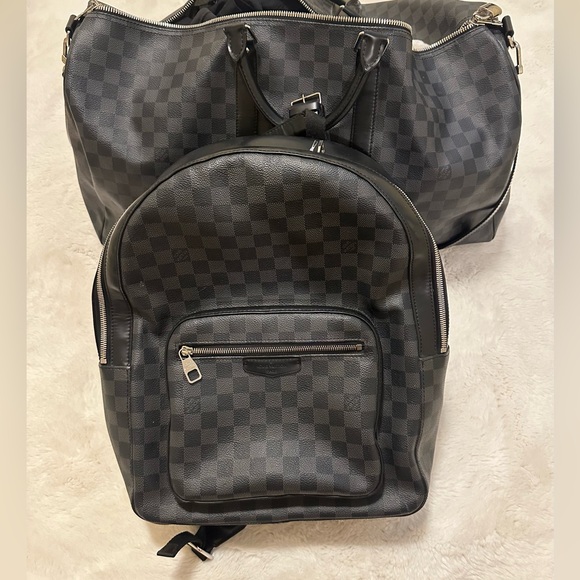 Louis Vuitton graphite black backpack. - Picture 2 of 7